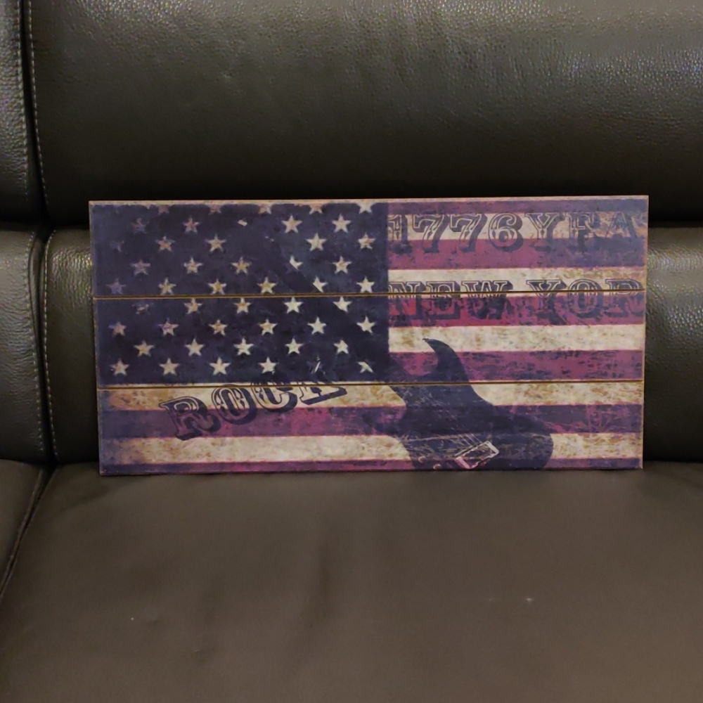 American flag Wooden Hanging Wall Plaque